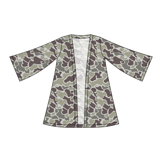 MOQ 5 PCS Preorder GT1496 Gray Camouflage Cardigan Long Sleeve Girls Tops 202511