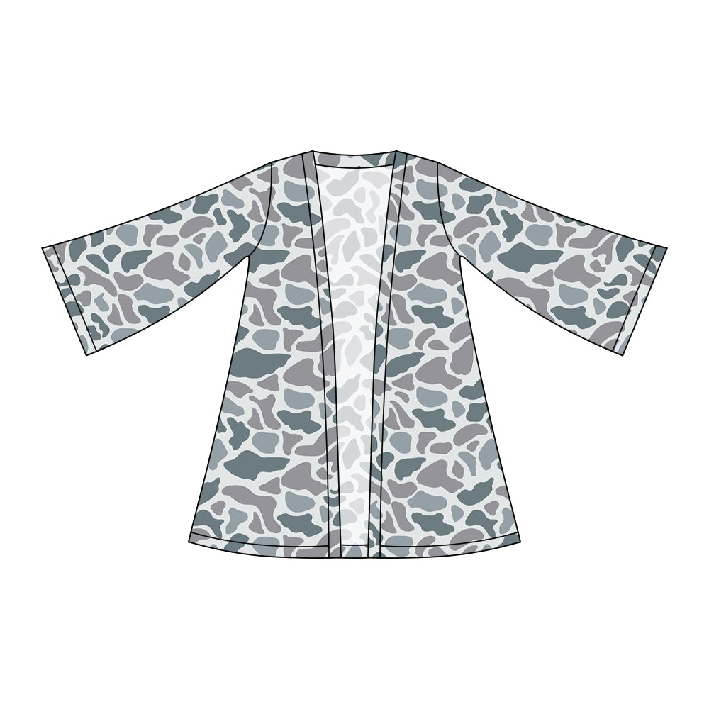MOQ 5 PCS Preorder GT1498 Gray Blue Camouflage Cardigan Long Sleeve Girls Tops 202511