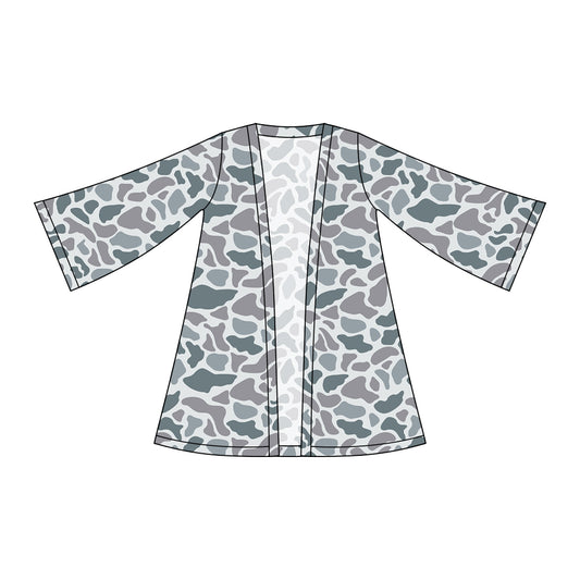 MOQ 5 PCS Preorder GT1498 Gray Blue Camouflage Cardigan Long Sleeve Girls Tops 202511