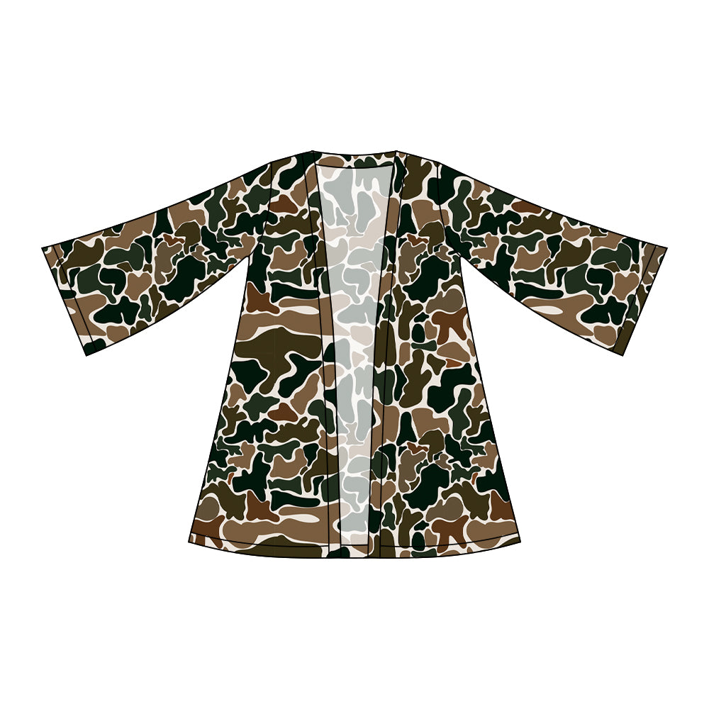 MOQ 5 PCS Preorder GT1500 Brown Green Camouflage Cardigan Long Sleeve Girls Tops 202511