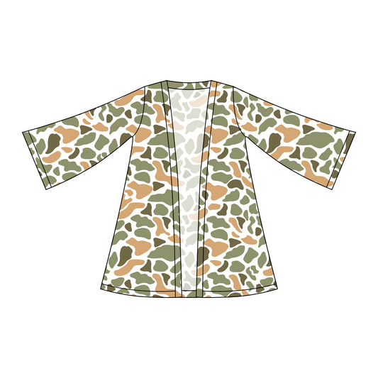 MOQ 5 PCS Preorder GT1502 Orange Green Camouflage Cardigan Long Sleeve Girls Tops 202511
