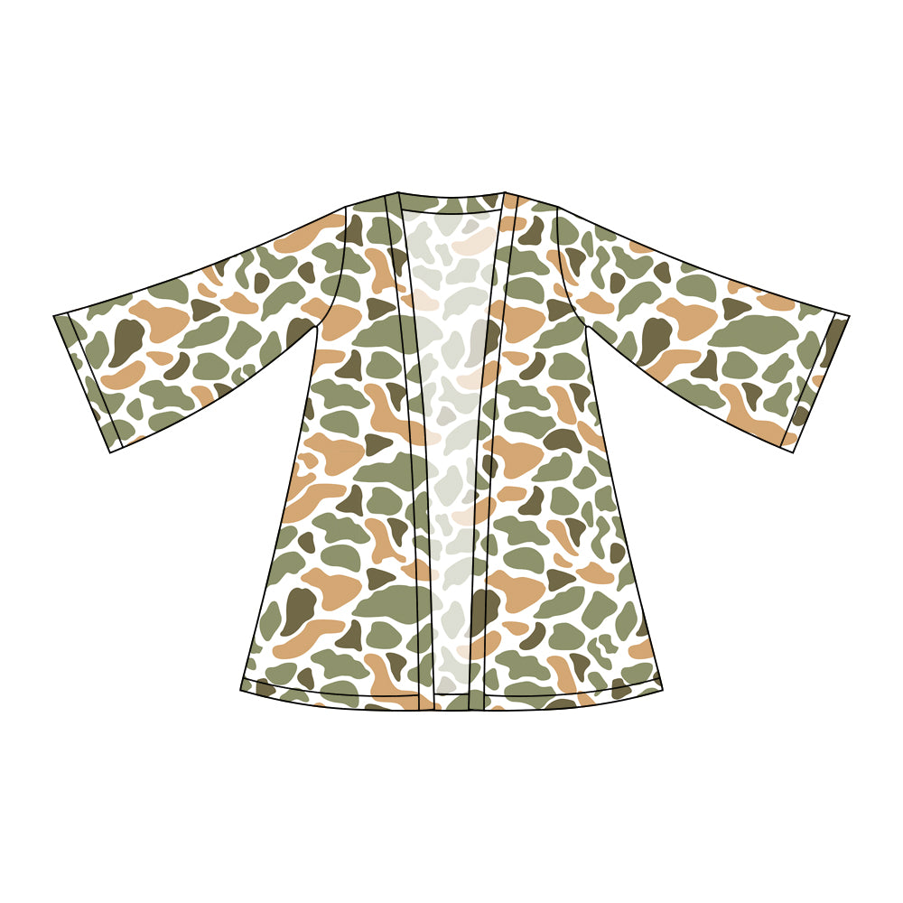 MOQ 5 PCS Preorder GT1502 Orange Green Camouflage Cardigan Long Sleeve Girls Tops 202511