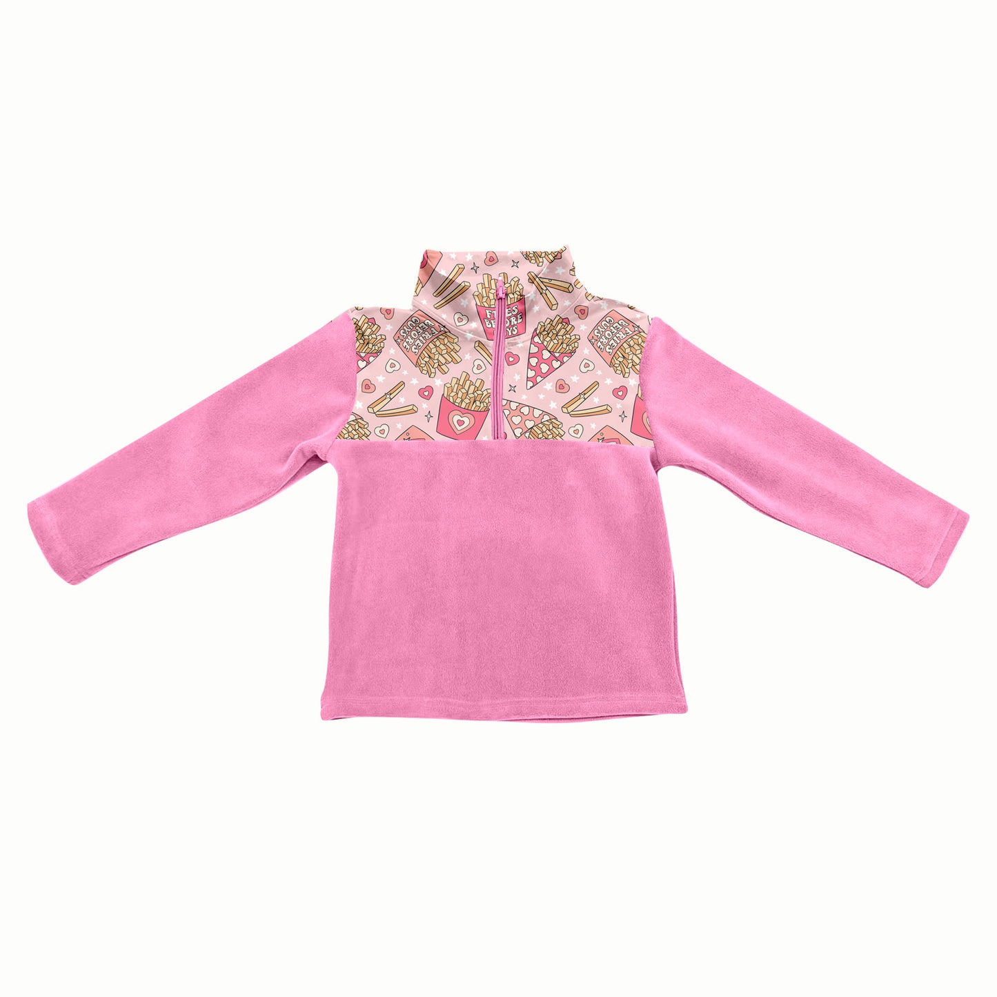 MOQ 5 PCS Preorder GT1504 Valentines Day Pink Plush Long Sleeve Girls Tops 202511