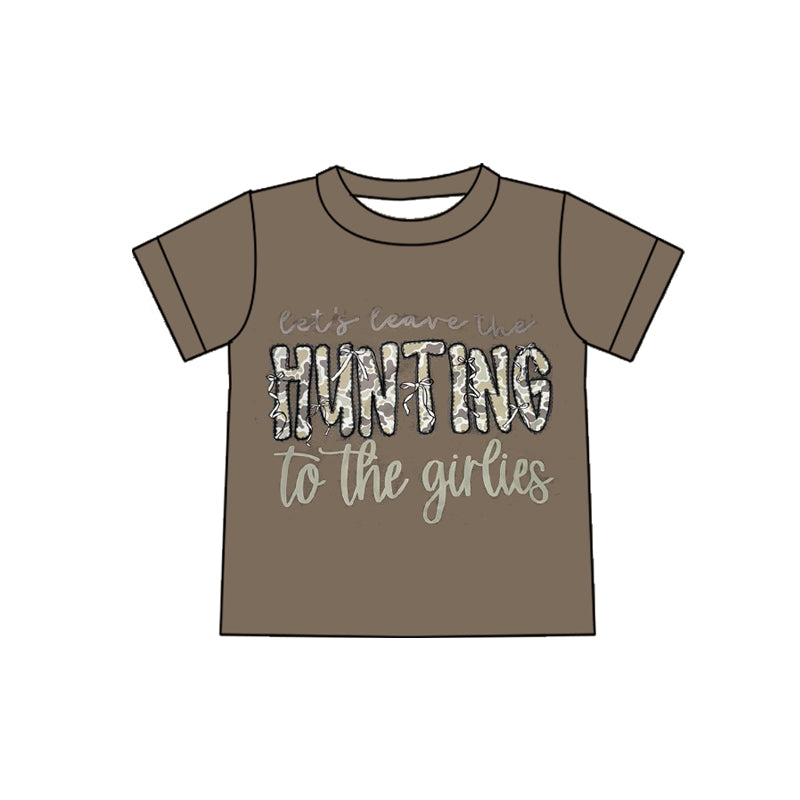 MOQ 5 PCS Preorder GT1562 Adult Female Hunting Letter Short Sleeve Top 202512
