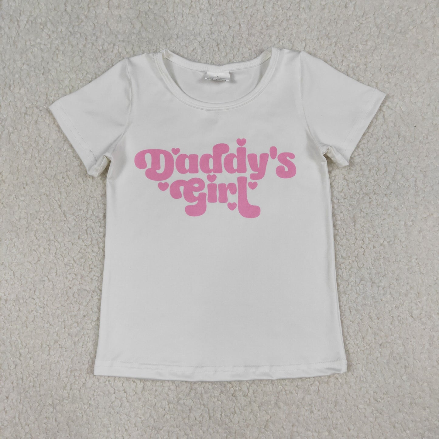 GT1566 DADDY'S GIRL White Short Sleeve Girls Tops 202601 RTS