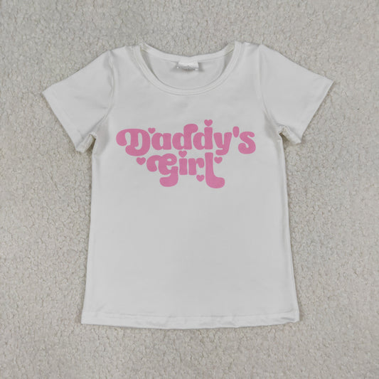 GT1566 DADDY'S GIRL White Short Sleeve Girls Tops 202601 RTS