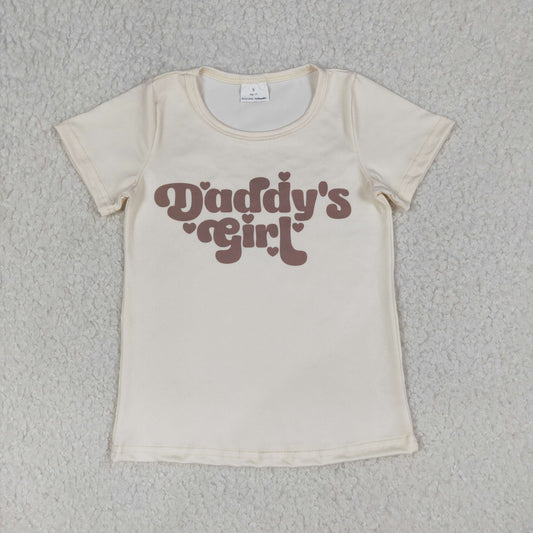 GT1567 DADDY'S GIRL Beige Short Sleeve Girls Tops 202601 RTS