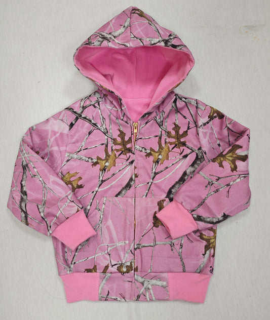 MOQ 5 PCS Preorder GT1591 Branches Leaves Pink Hooded Zip Sleeve Girls Tops Coat 202601