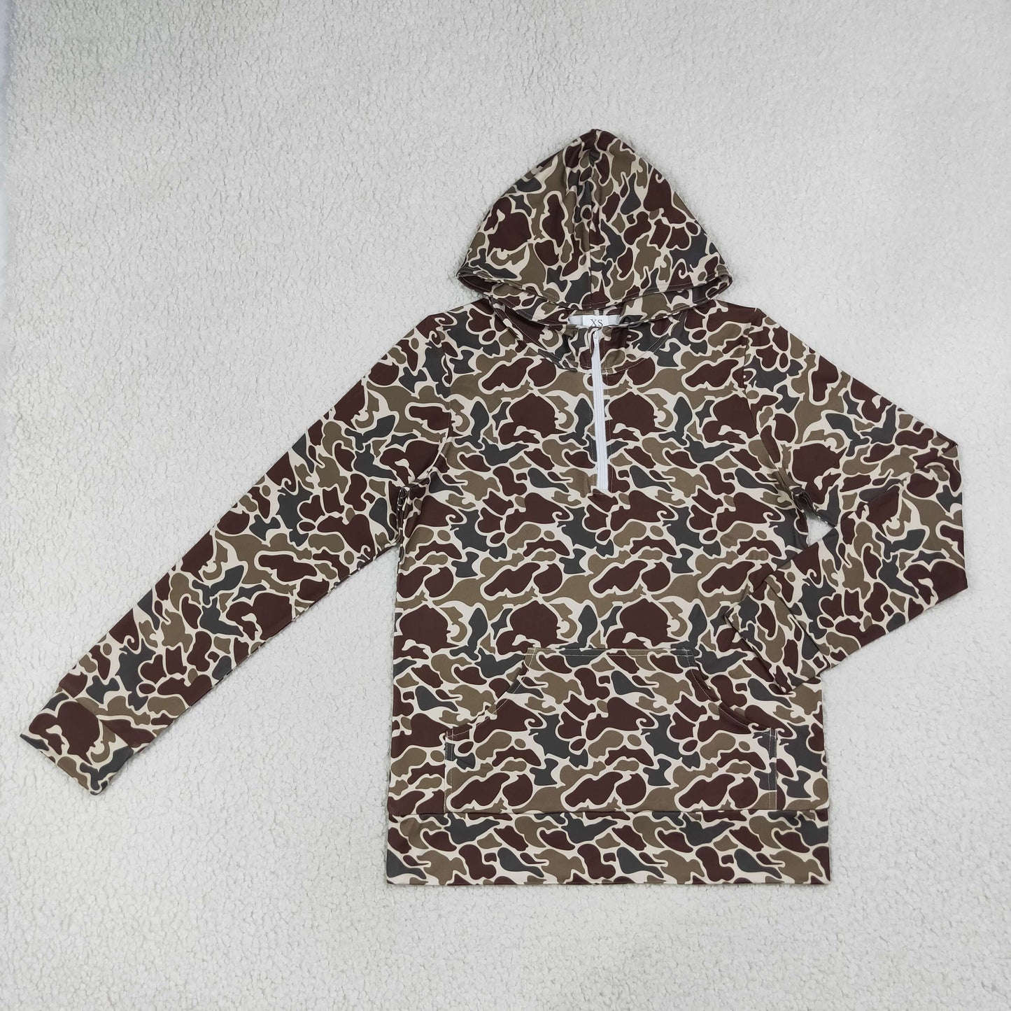 GT1713 Adult Female Brown Camouflage Hooded Zipper Long Sleeve Top 202607 RTS
