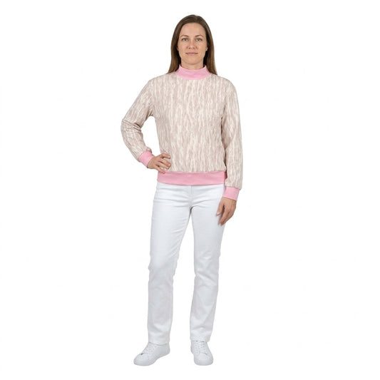 GT1891 Fashion Camo Pink Mockneck Women Sweatshirt Yoga Adult's Shirt Pullover