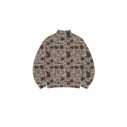 Preorder MOQ 5 pcs Each Style Fashion Hunting Camo Middle Neckline Kids Girls Long Sleeves Shirt Yoga Top 202609