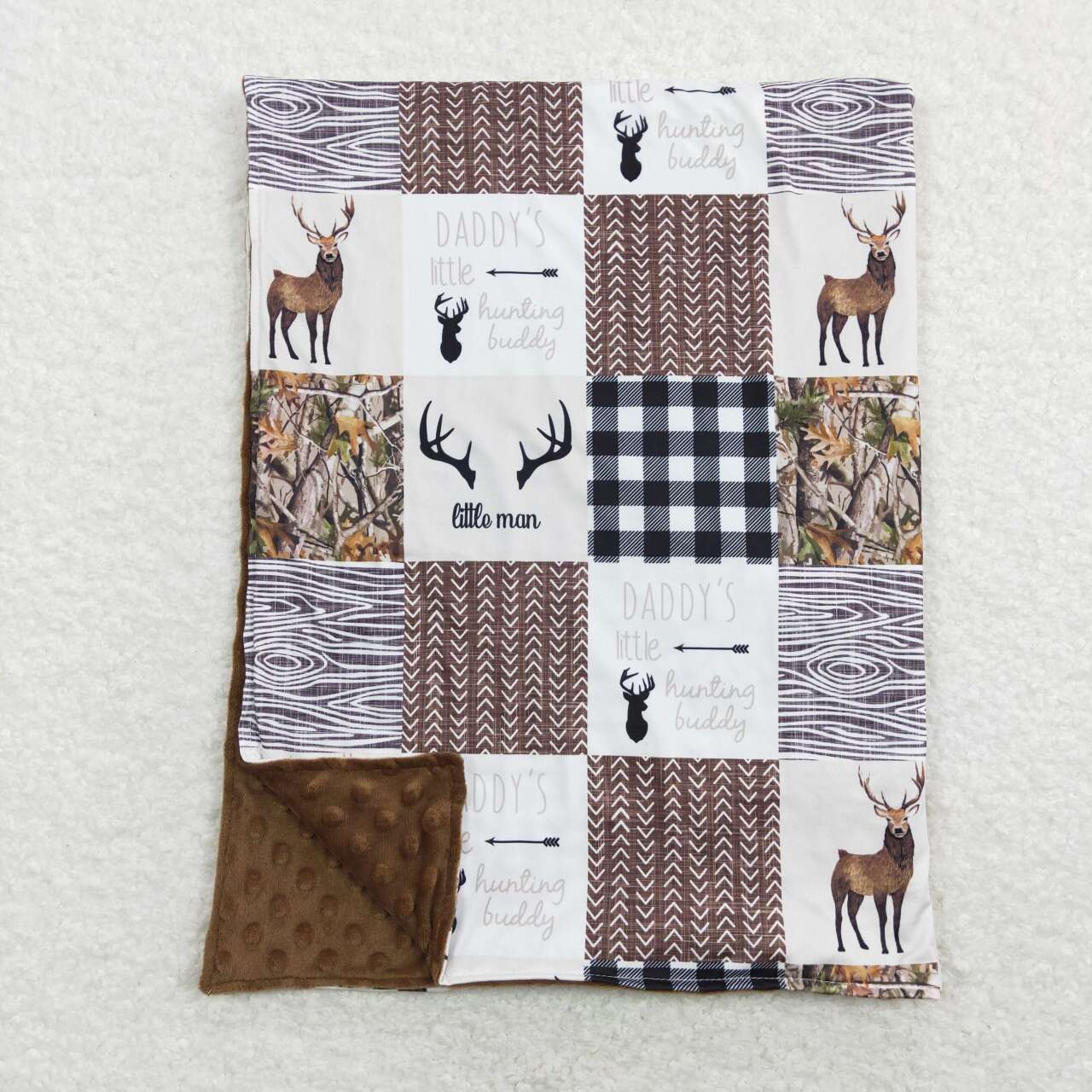 BL0104 Deer Green Camo Print Blanket RTS Free Shipping Over $100