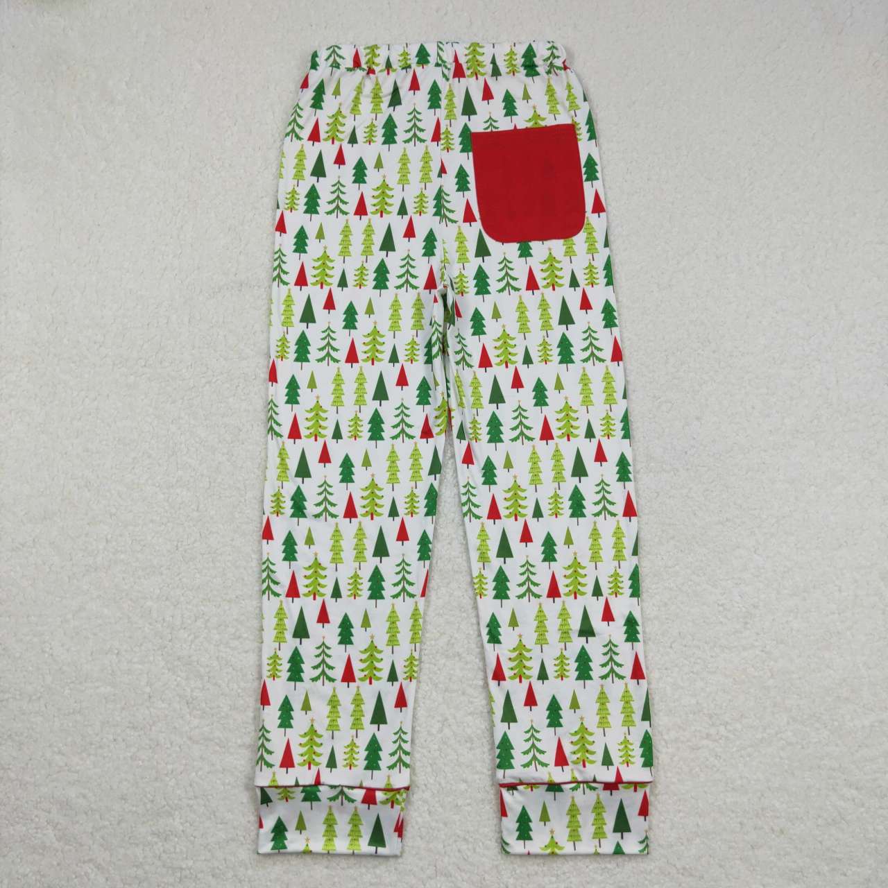 P0279 Adult Christmas Red Green Tree Girls Bell Pants