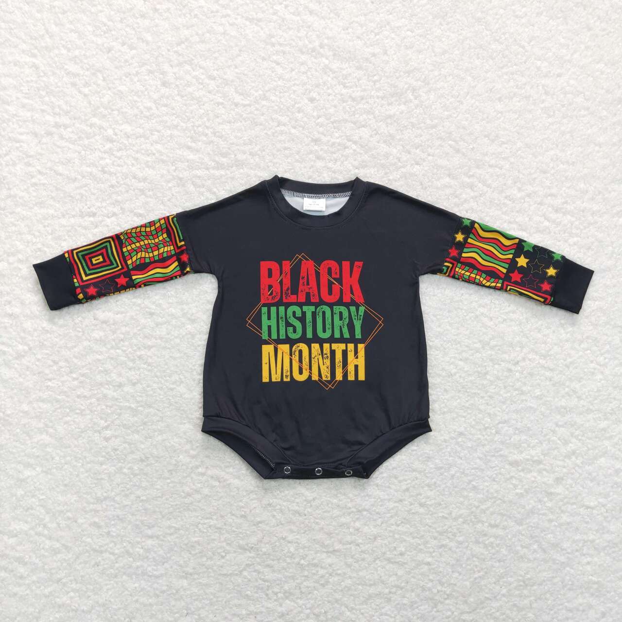 LR0900 Black History Month Girls Long Sleeve Romper