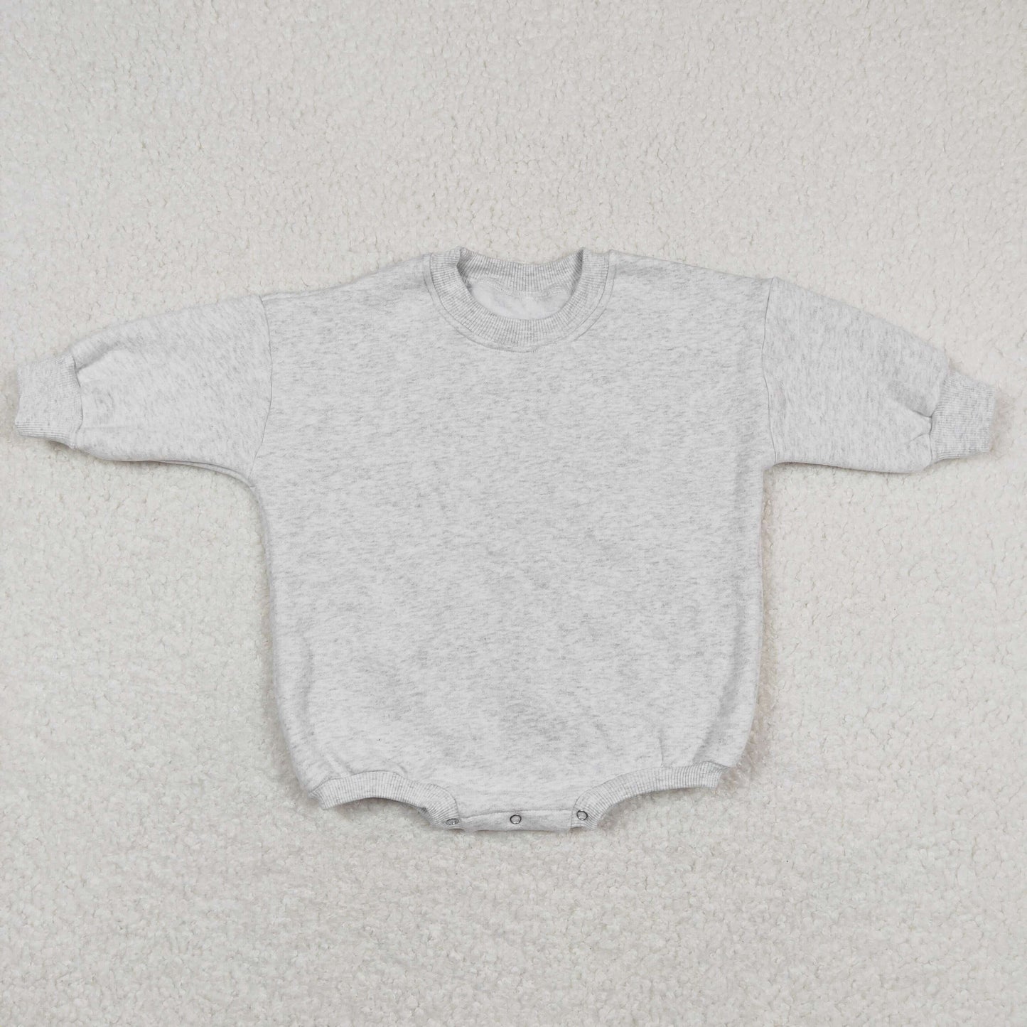 LR0920 Winter Thickened Fleece Pure White Long Sleeve Bubble Romper RTS 202508