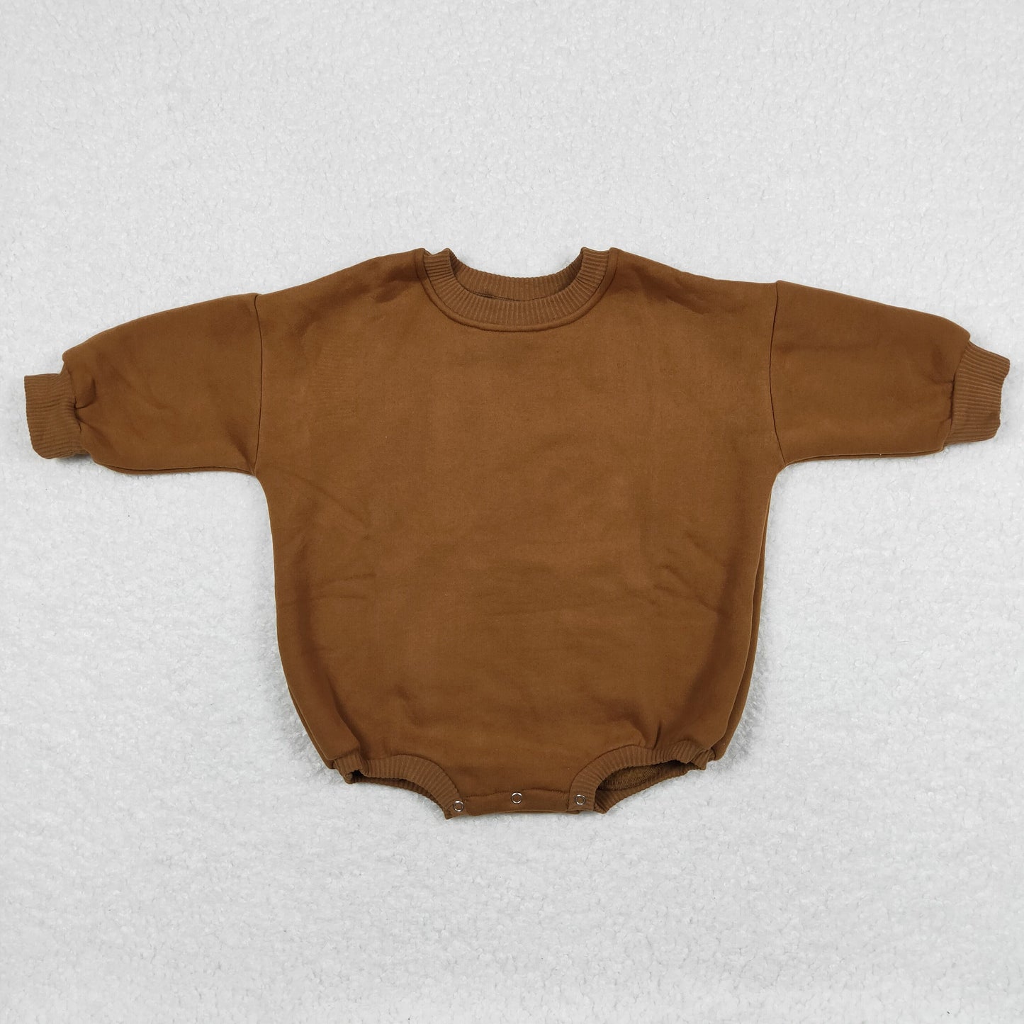 LR0922 Thickened pure brown long sleeve romper high quality baby boy romper 20240401 RTS