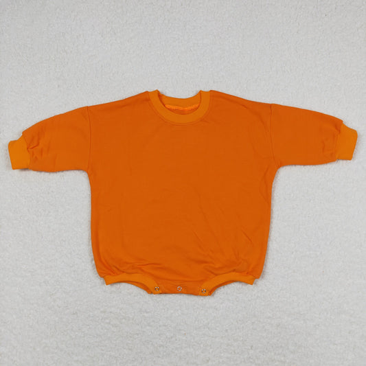 LR0927 Thick pure orange long sleeve romper high quality baby boy romper 20240401 RTS