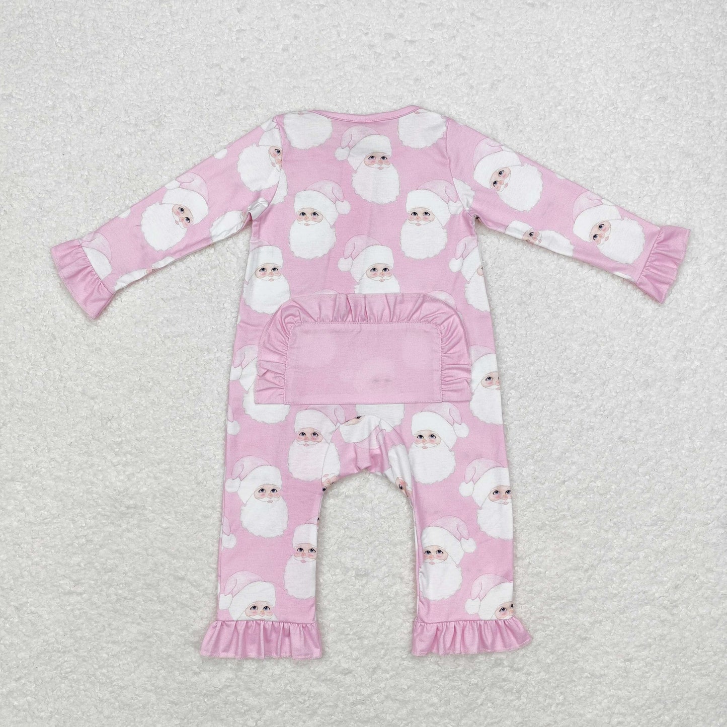 LR1414 Modal Santa Claus light pink zipper long sleeve onesie High quality