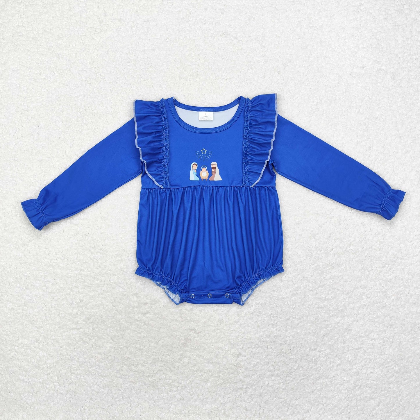 LR1473 Jesus Blue lace long sleeve onesie high quality wholesale