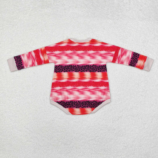 LR1724 Bow pumpkin splicing long sleeve onesie high quality