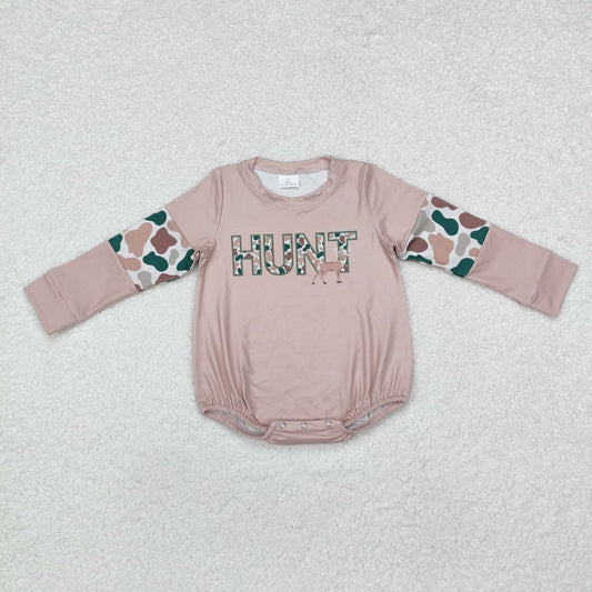 LR1863 Elk Hunting Clothes Camouflage Brown Long-Sleeved Boys Bubble Romper RTS 202509