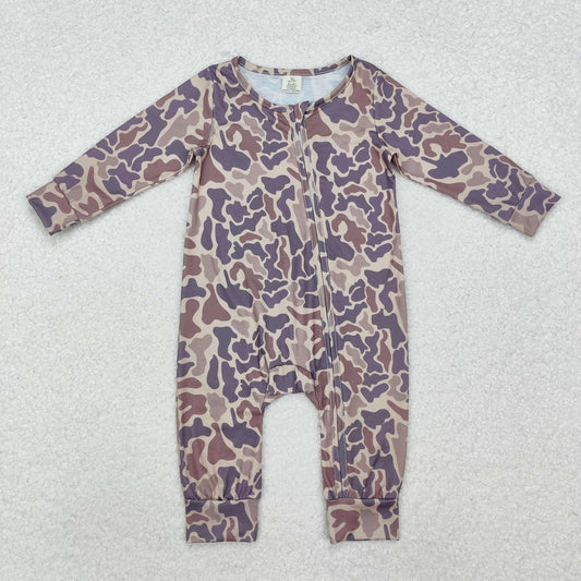 LR2050 Bamboo Pajamas Camouflage Zipper Long-Sleeved Boys Romper RTS 202510