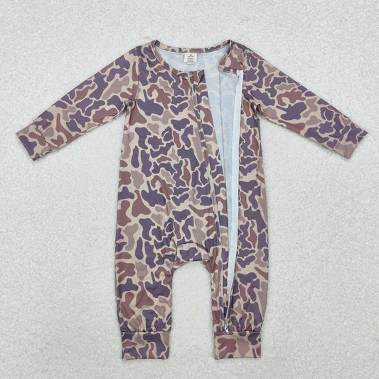 LR2050 Bamboo Pajamas Camouflage Zipper Long-Sleeved Boys Romper RTS 202510