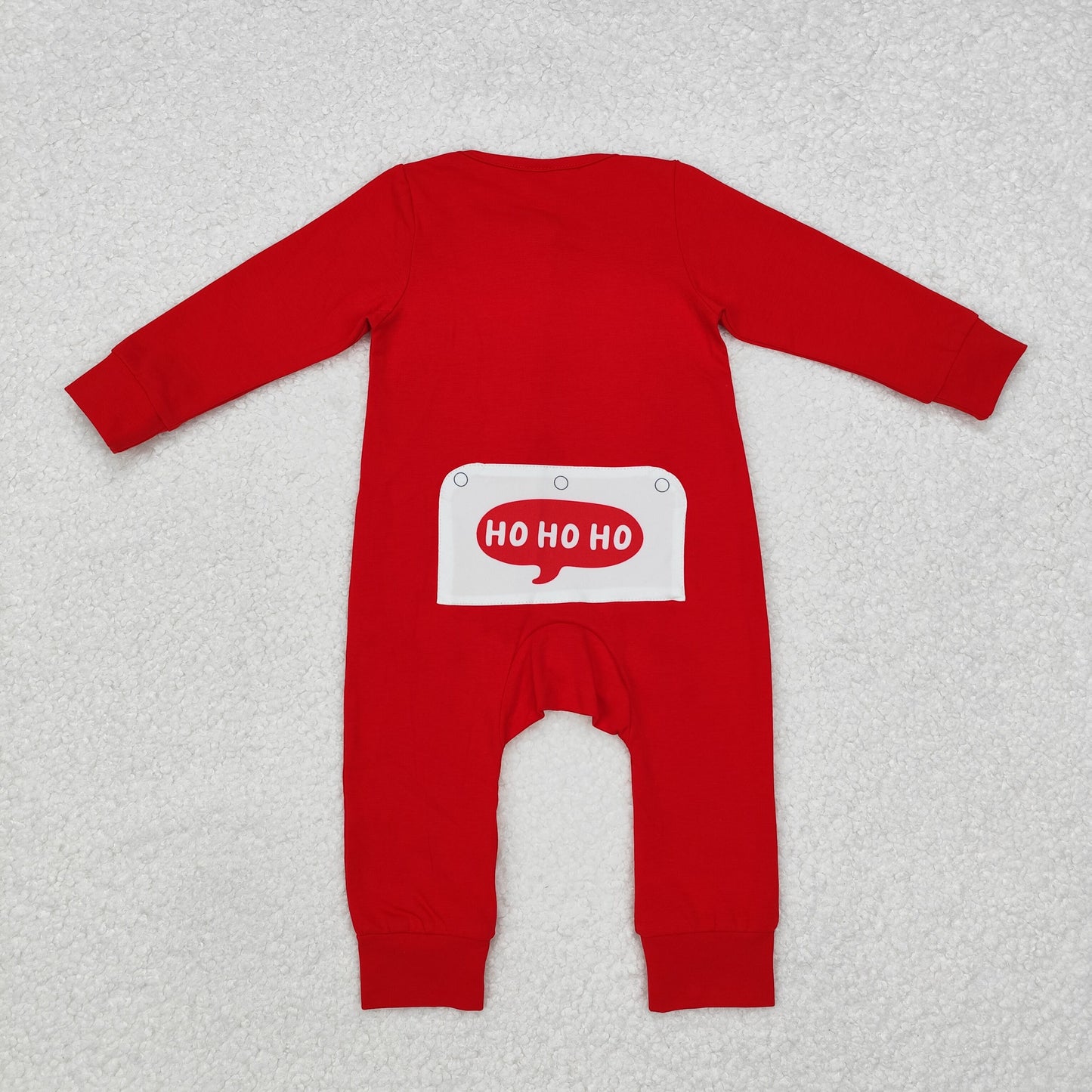 LR2052 Embroidered hoho Christmas Santa Claus Red Zipper Long-Sleeved Boys Romper RTS 202509