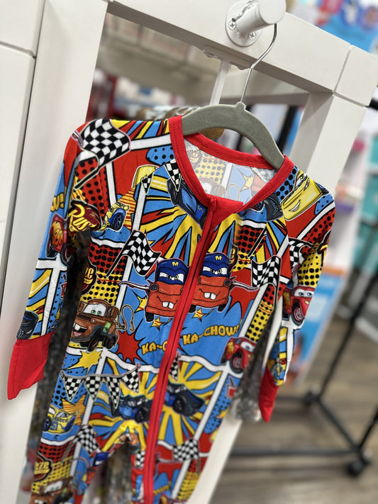 Preorder LR2077 Red and blue zip-up long-sleeved onesie