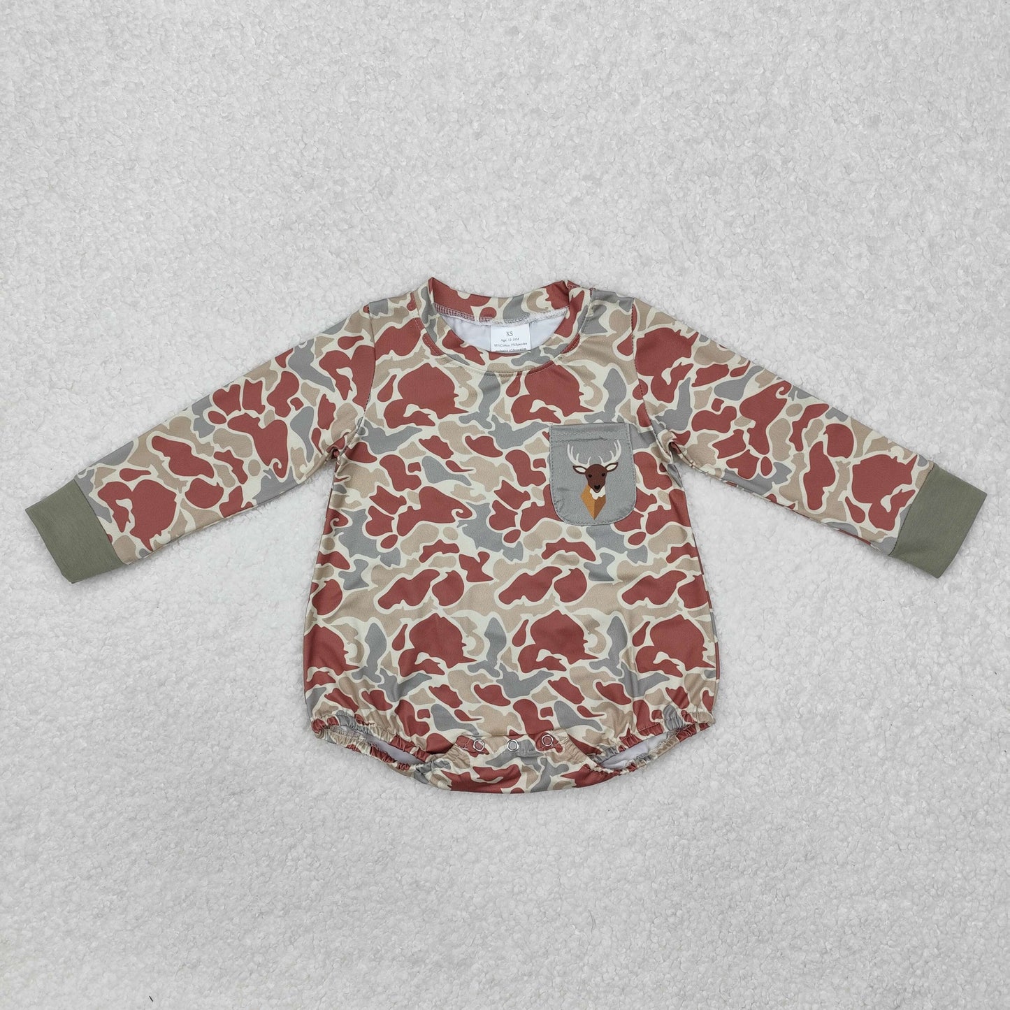 LR2170 Deer hunting clothes Army green brown camouflage Romper long sleeve baby summer romper RTS 202501