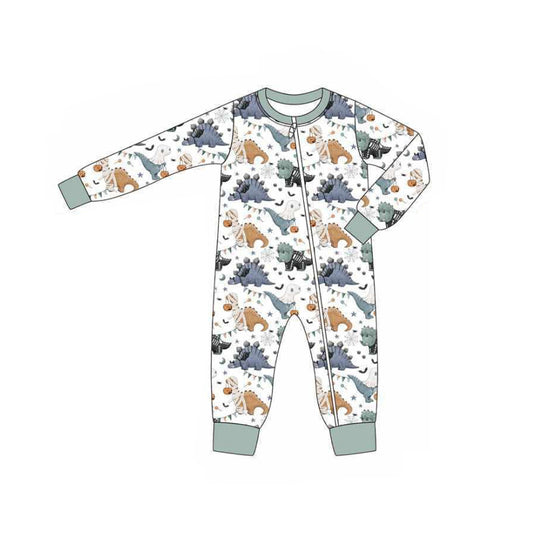 Preorder LR2305 Boys Boutique Dinosaur Zippy Long Sleeve Romper 202506