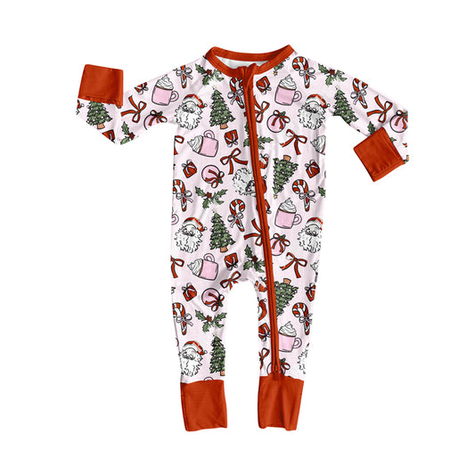 Preorder LR2394 Boys Christmas Red Zippy Long Sleeve Romper 202507