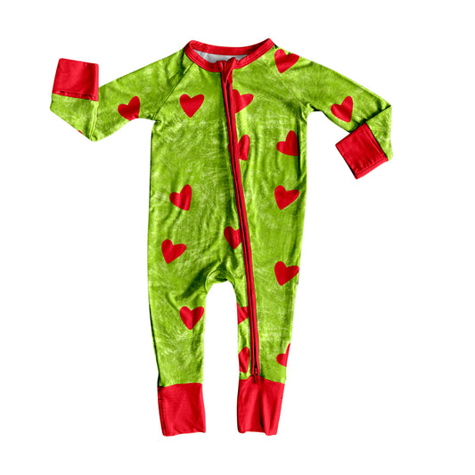 Preorder LR2435 Christmas Love Heart Zippy Long Sleeve Boys Romper 202507