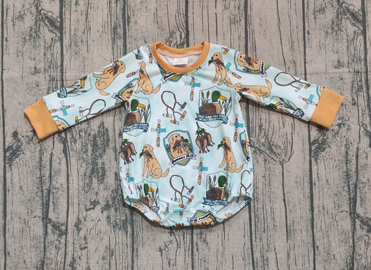 LR2439 Puppy Duck Hunting Clothes Long Sleeve Boys Bubble Romper 202509 RTS