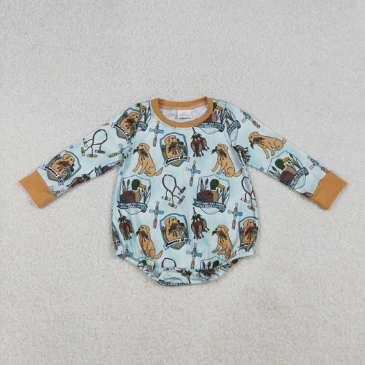 LR2439 Puppy Duck Hunting Clothes Long Sleeve Boys Bubble Romper 202509 RTS