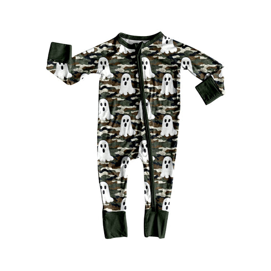 Preorder LR2455 Halloween Ghost Camouflage Zippy Long Sleeve Boys Romper 202507