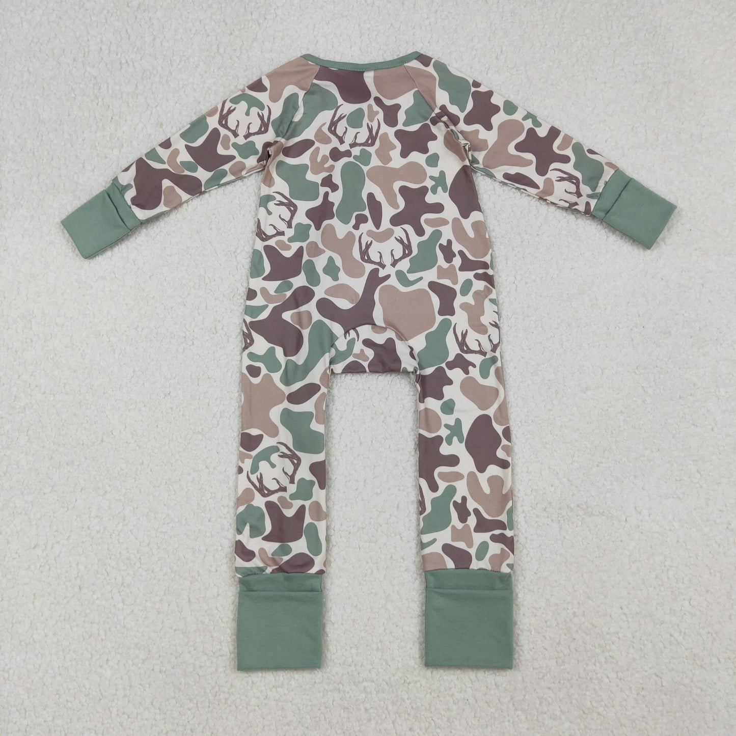 LR2582 Deer Hunting Army Green Camouflage Zippy Long Sleeve Boys Romper 202509 RTS