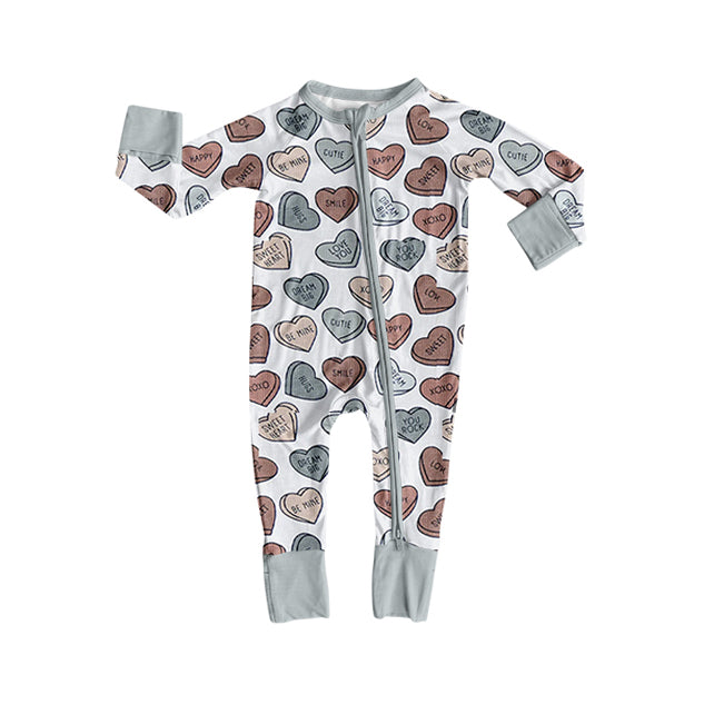 MOQ 8 Preorder LR2722 Valentine’s Day Love Zipper Long Sleeve Girls Romper 202509