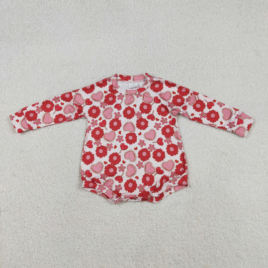 LR2758 Valentine's Day Love Flower Long-Sleeved Girls Bubble Romper 202512 RTS