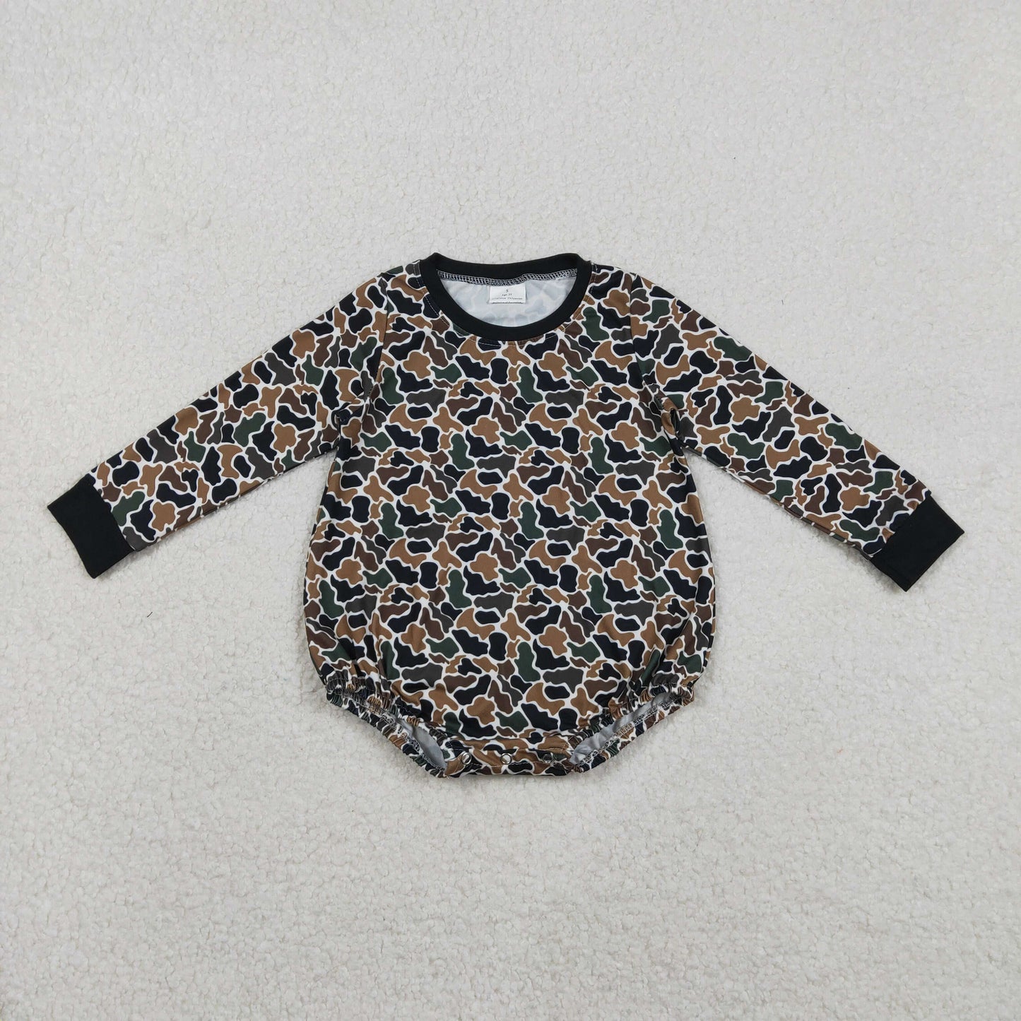 LR2809 Brown Green Camouflage Long-Sleeved Girls Bubble Romper 202511 RTS