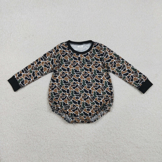 LR2809 Brown Green Camouflage Long-Sleeved Girls Bubble Romper 202511 RTS