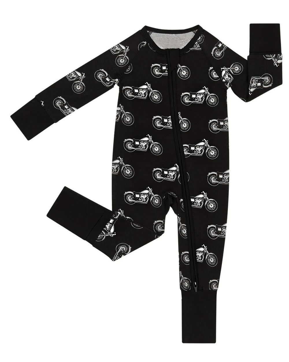 MOQ 5 preorder LR2857 Motorcycles Black Zipper Long-Sleeved Boys Romper 202510