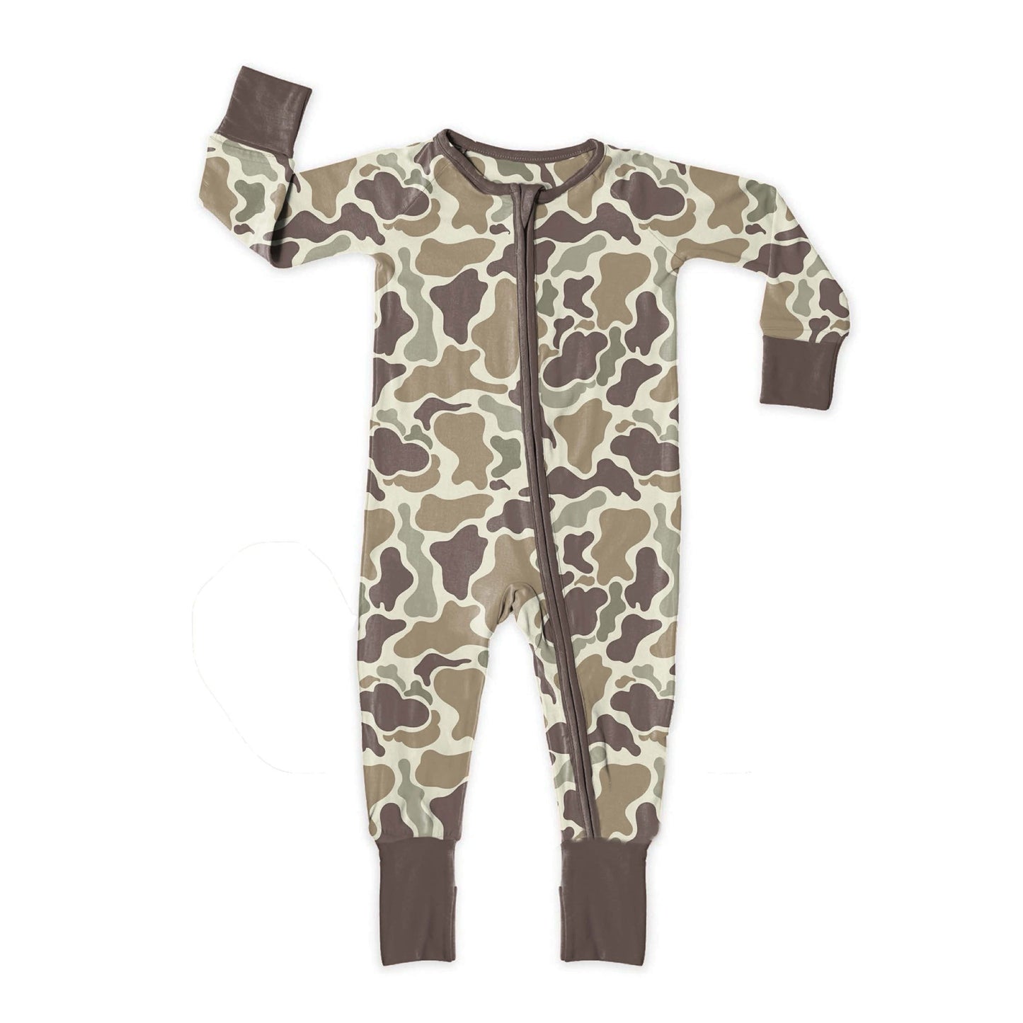 MOQ 5 PCS preorder LR2948 Light Brown Green Camouflage Zip Long-Sleeved Boys Romper 202511