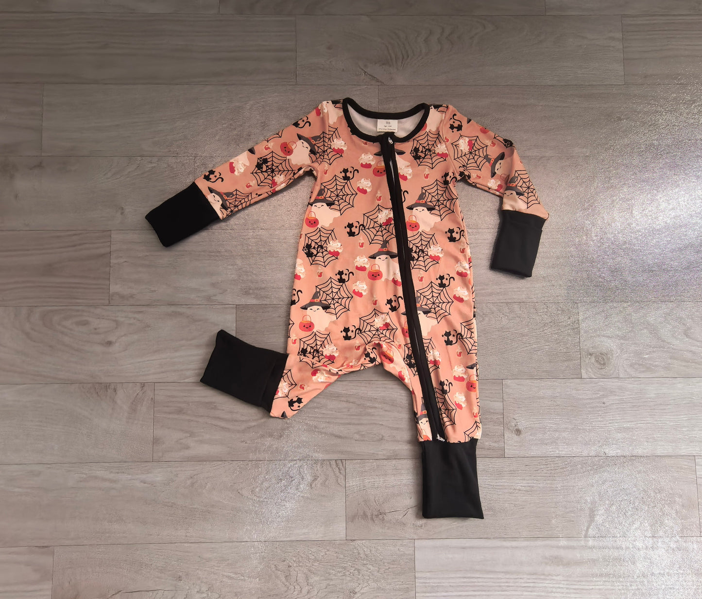 no MOQ LR3250 pre-order baby boy clothes ghost print toddler boy fall romper-real pic 2026.8.21