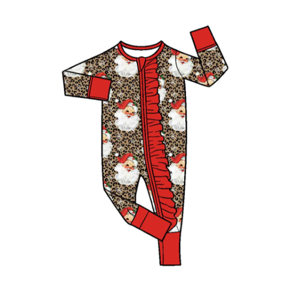 Preorder MOQ 5 pcs Each Style Christmas Santa Leopard Kids Matching Clothes