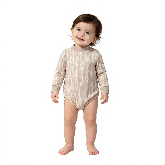 LR3306 Hunting Camo Middle Neckline Yoga Baby Bubble Romper