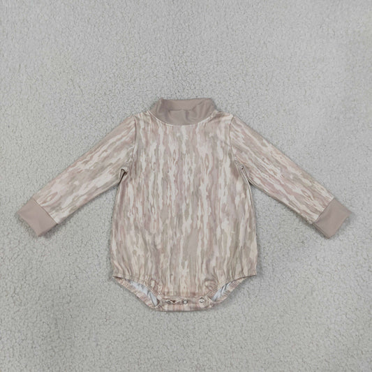 LR3306 Hunting Camo Middle Neckline Yoga Baby Bubble Romper