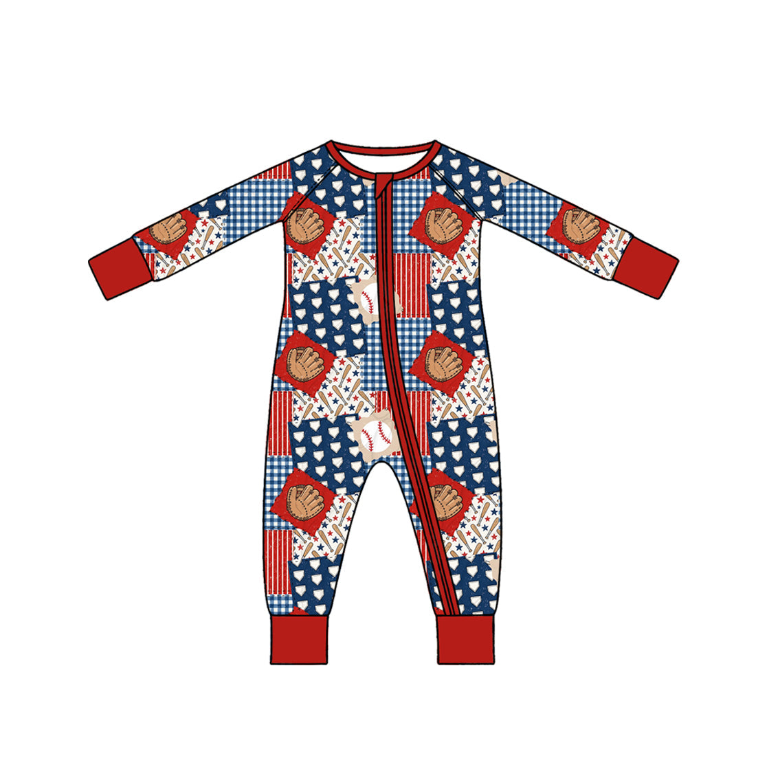 Preorder MOQ 5 pcs Each Style Baseball Gloves Star Plaid Pajamas Kids Matching Clothes