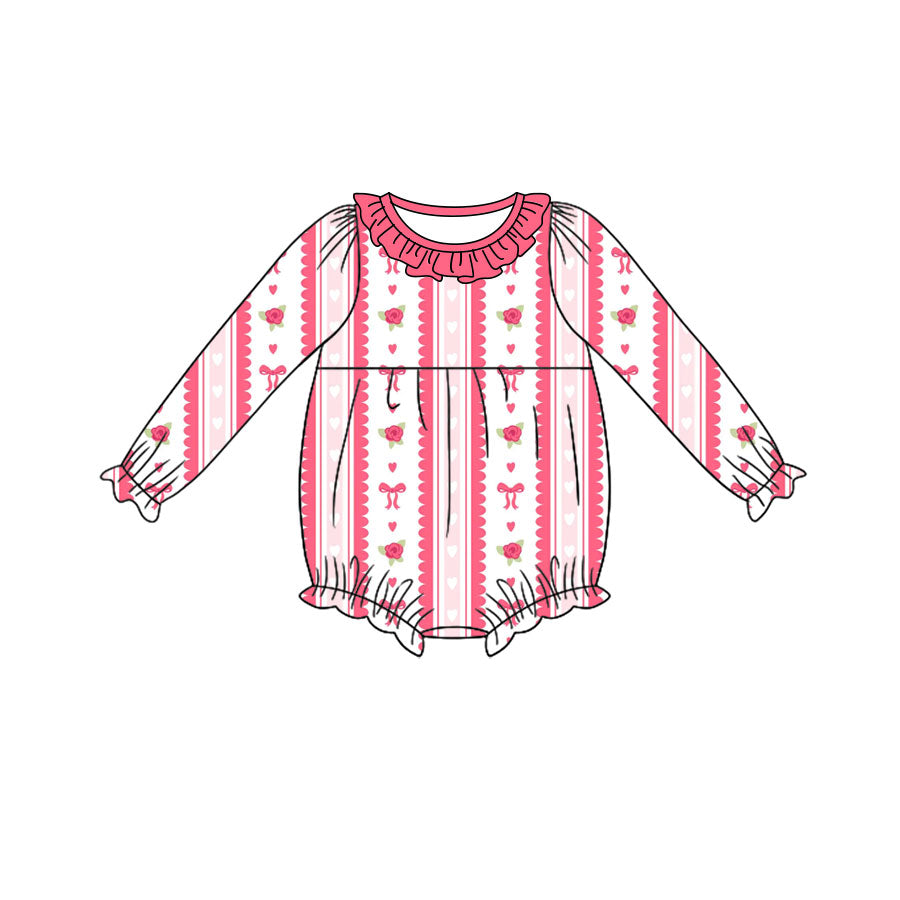 Preorder MOQ 5 pcs Each Style Valentine's Day Love Flower Pink Kids Matching Clothes