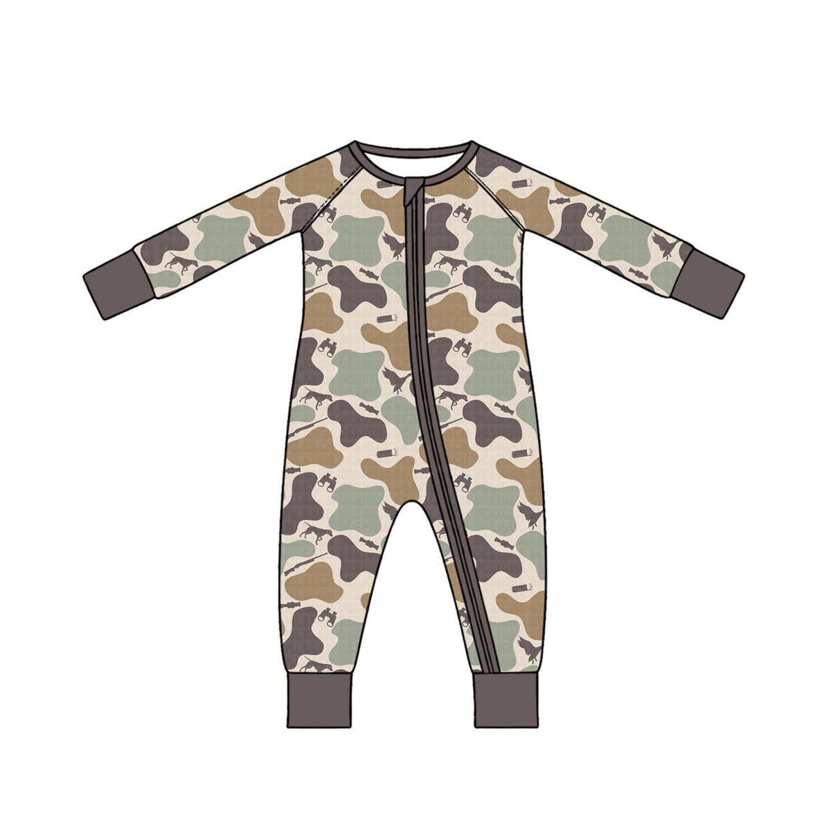 Preorder MOQ 5 pcs Each Style Puppy Duck Hunting Camo Pajamas Kids Matching Clothes